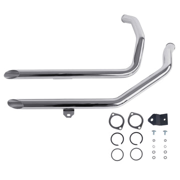 LAF Drag Pipes for 1986-2003 Rigid Frame Sportster Harley Exhaust - Ring Shark