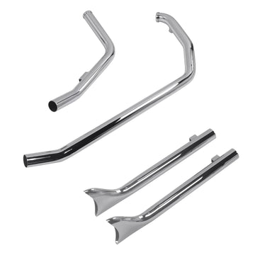 Fishtail Upsweeps for 86-17 Narrow Tire Harley Softail Exhaust Pipes Upgrading - Ring Shark
