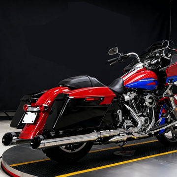 True Dual Exhaust system for Harley Touring 1995 - 2008 Chrome Power Header Pipes with Slip on Mufflers