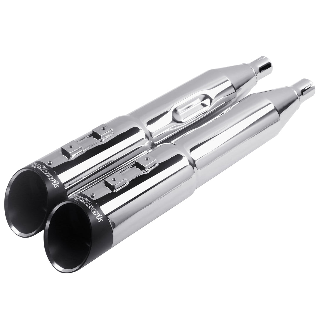Muscle Stepped Slip-on Mufflers 5 inch for Harley Touring 1995-later - Ring Shark