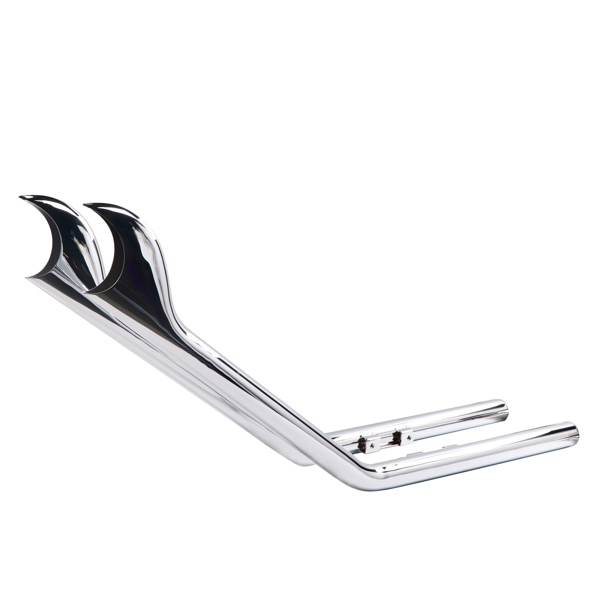 Unique Fishtail Cholo Style Upswept Extension Pipes for Harley Softail 2000-2017 Models WIth 1.75'' True Dual Exhaust Head Pipes, Elegant Classic Style