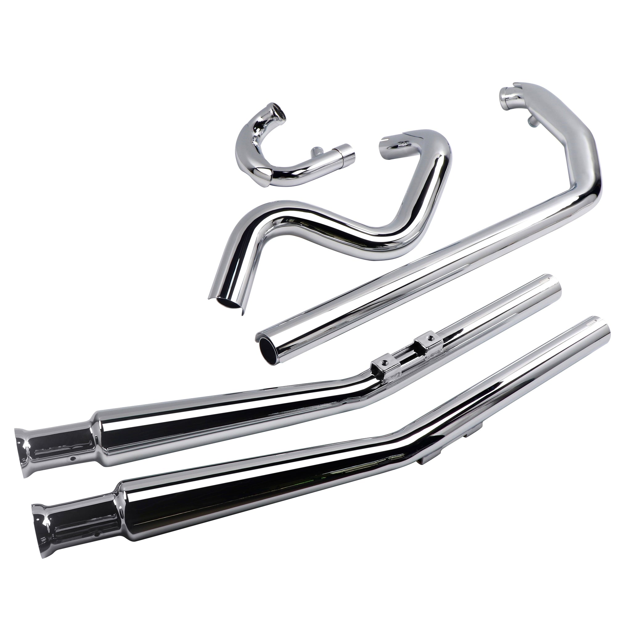 Cholo Classic Performance True Dual Exhaust Full System for Harley Softail 2000-2017 Models - Ring Shark