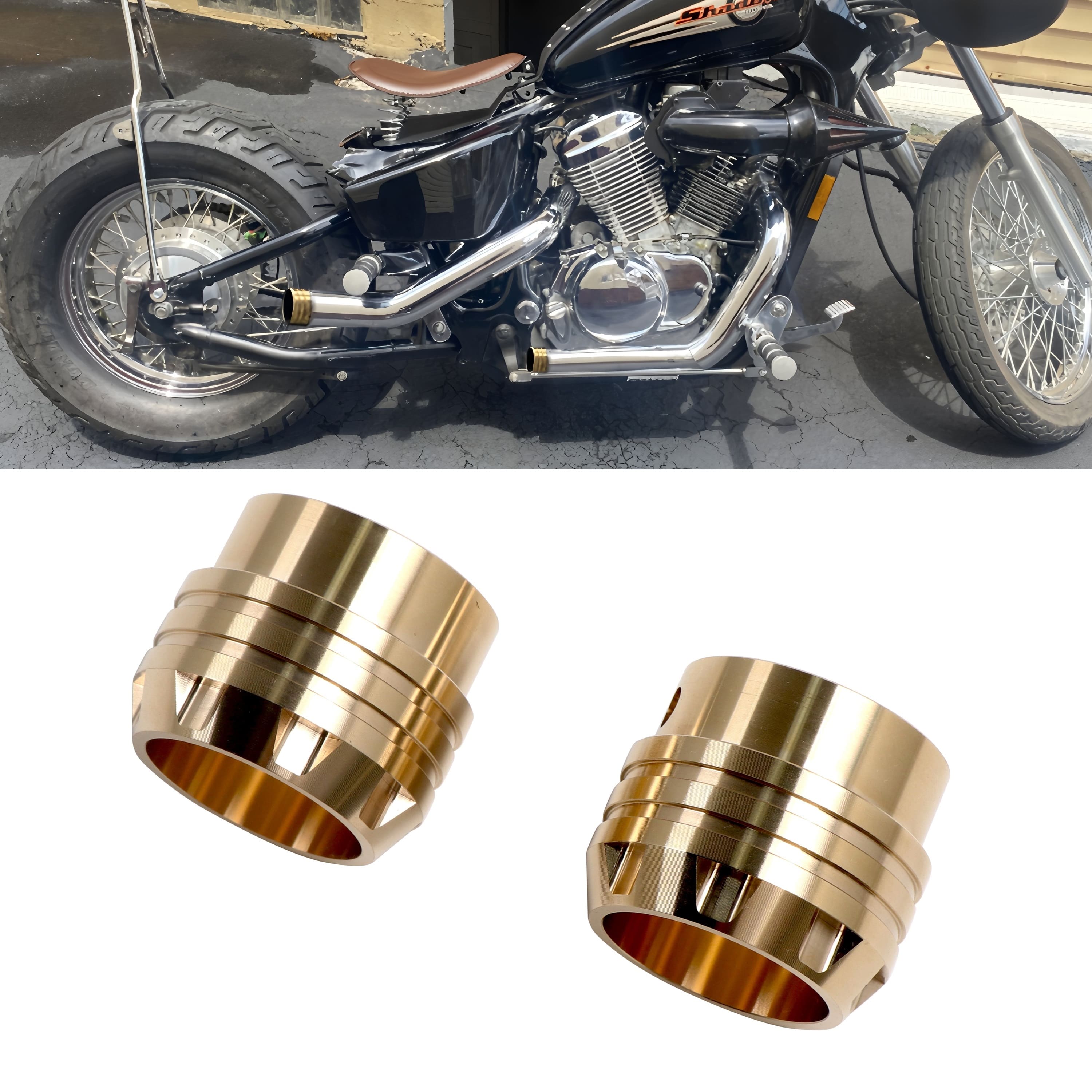 Style Copper Tips for 1.75" I.D. Exhaust Pipe – Premium Look, Easy Install - Ring Shark
