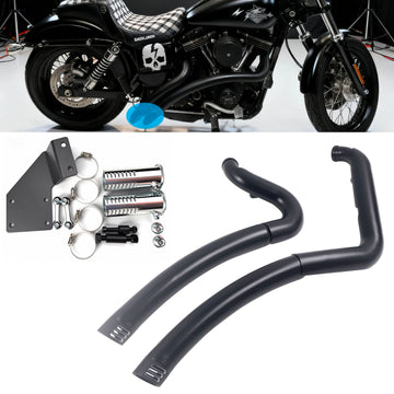 Boost Power Exhaust Pipes with Custom Aluminum End for Harley Softail 1986 - 2017, More HP & a Great Sound