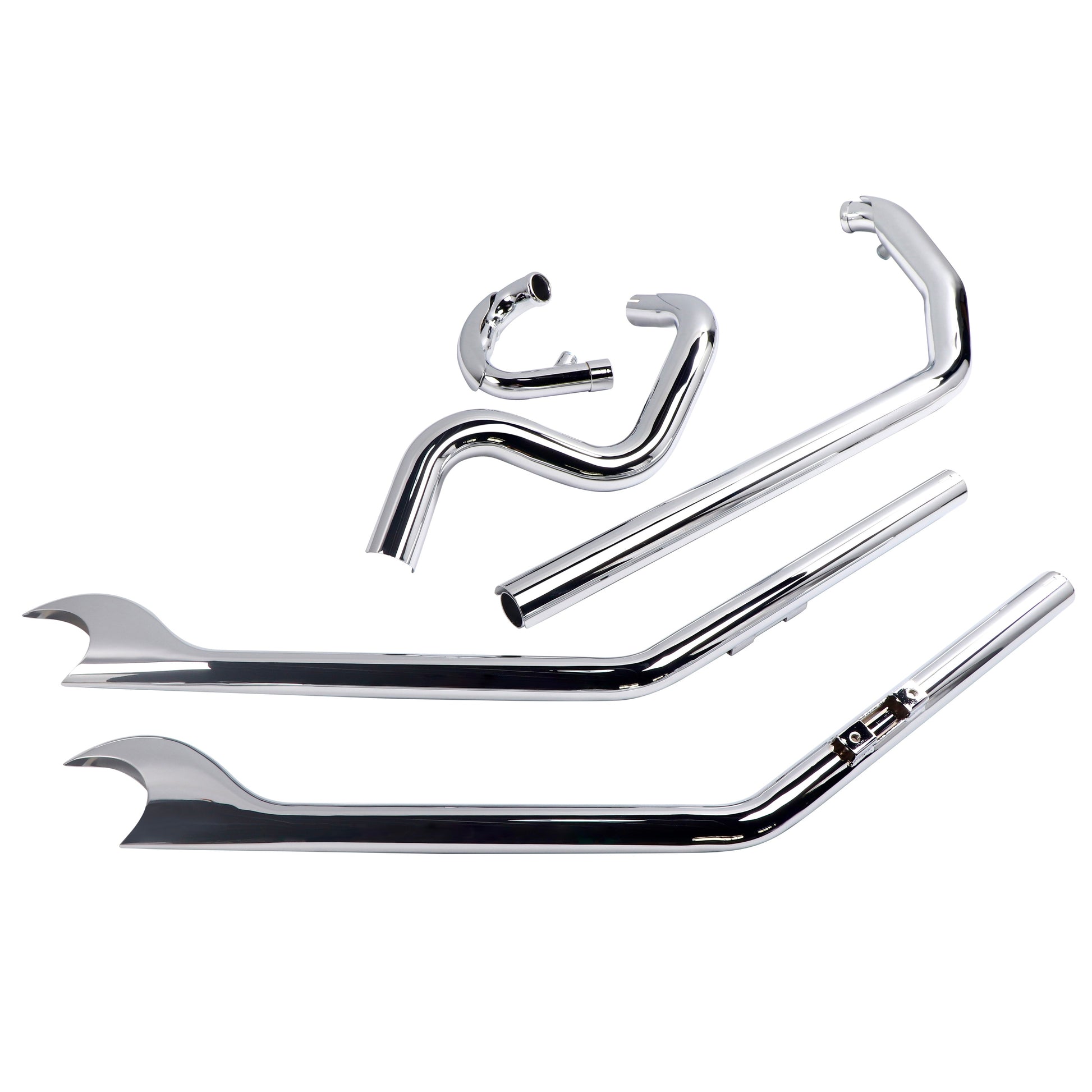Cholo Classic Performance True Dual Exhaust Full System for Harley Softail 2000-2017 Models - Ring Shark