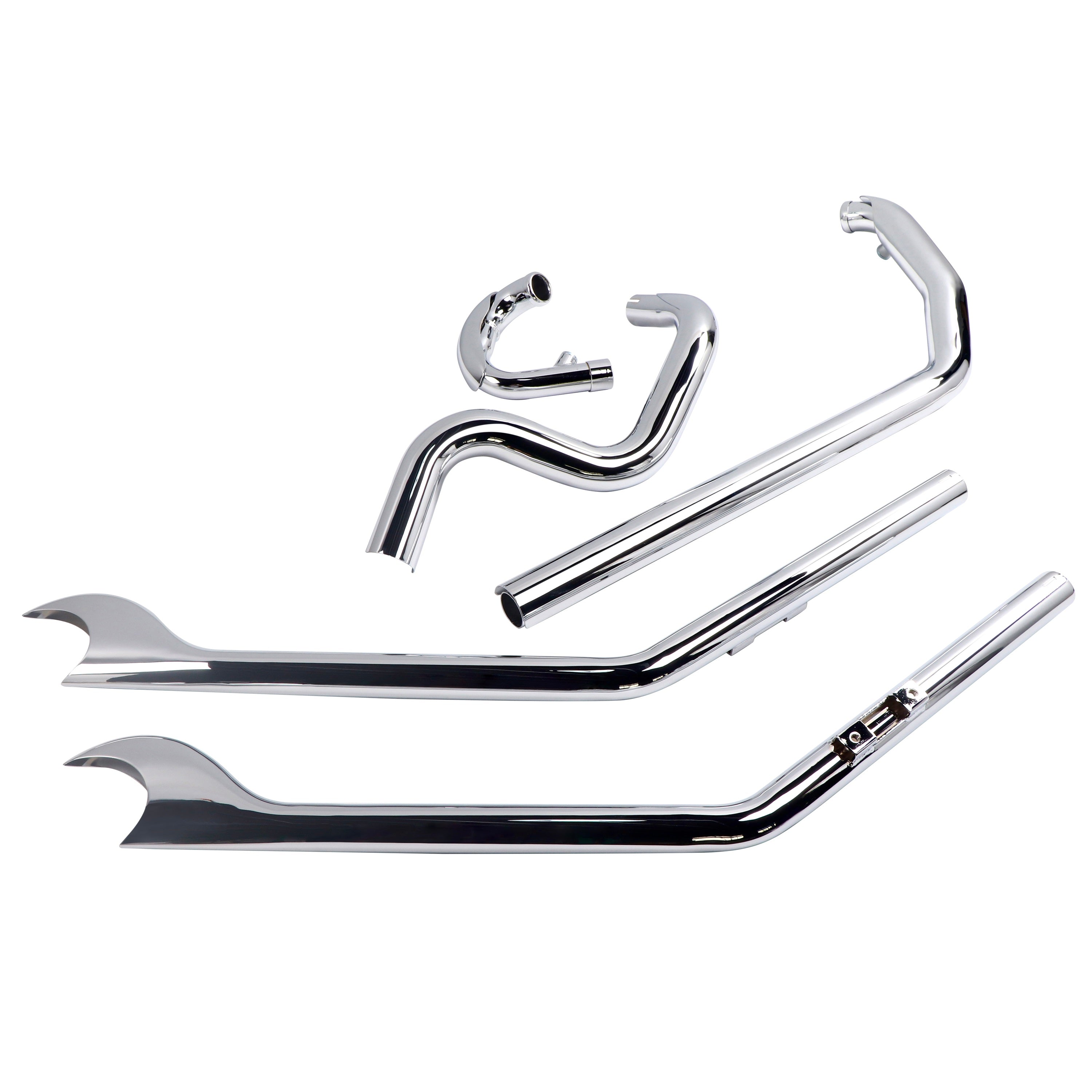 Cholo Classic Performance True Dual Exhaust Full System for Harley Softail 2000-2017 Models - Ring Shark