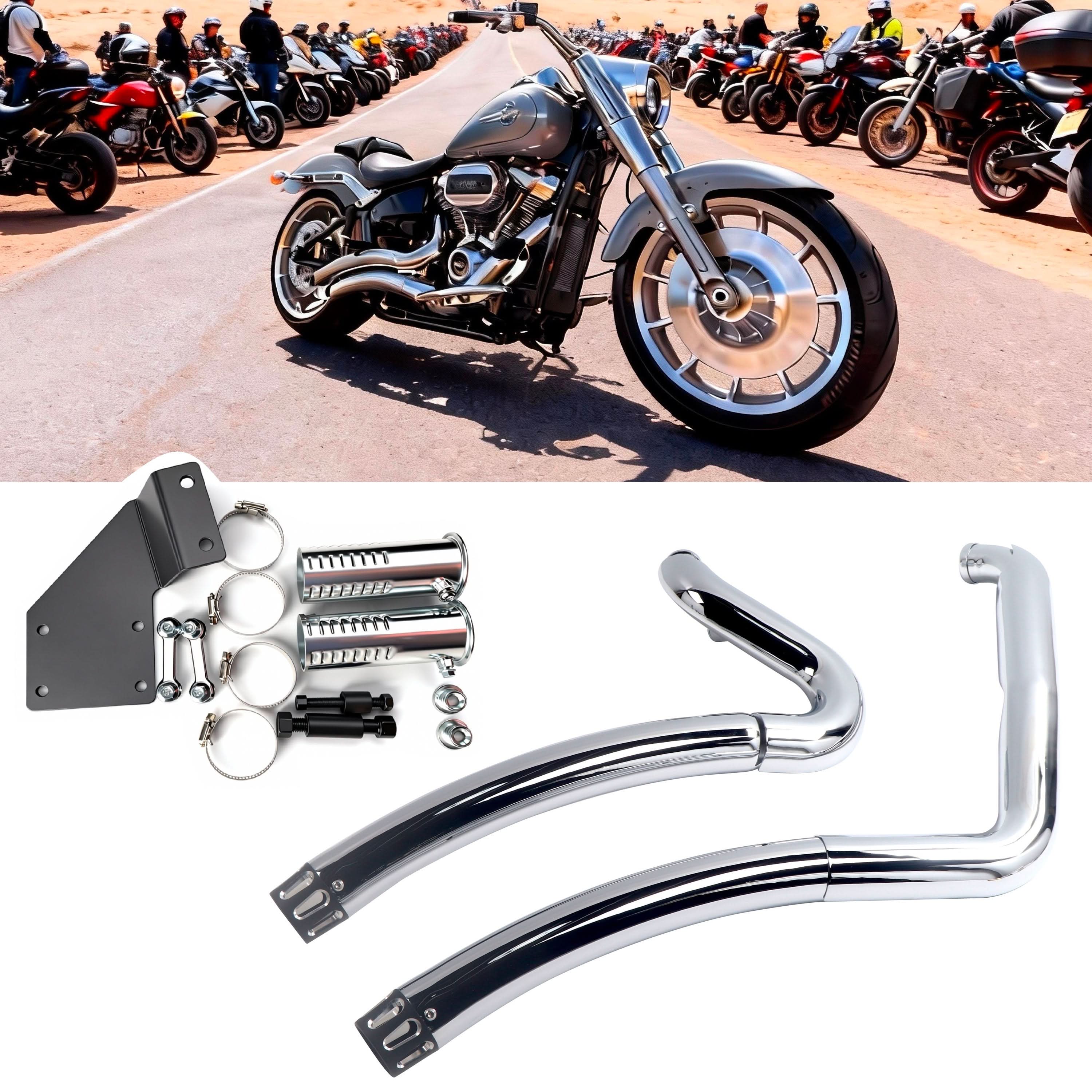 Boost Power Exhaust Pipes for Harley Softail 1986-2017, Design for More HP & Great Sound