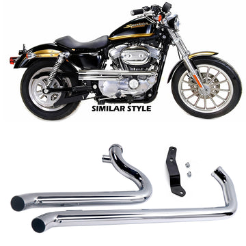 Aggressive Sportster Drag Pipes Chrome Set for Harley Sportster Exhaust Pipes Update 2004-2022 Chrome Dual Drag Pipes
