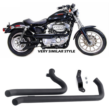 Aggressive Sportster Drag Pipes Black Set for Harley Sportster Exhaust Pipes Update 2004-2022 CERAKOTE Ceramic Coating