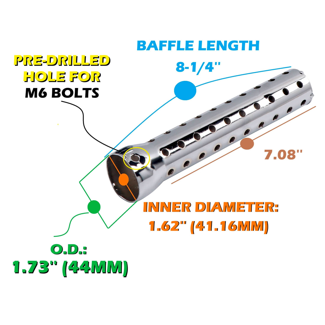 2" Exhaust Quiet Baffle Replacement For Fishtail Exhaust/ Straight Exhaust / Drag Exhaust / Dual Headers