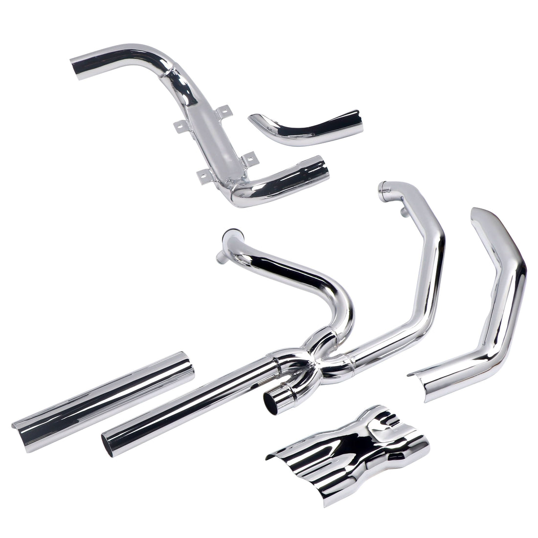 Boost Power Head Pipes for Harley Touring 1995 - 2008 | Chrome Power Headers with 2 into 1