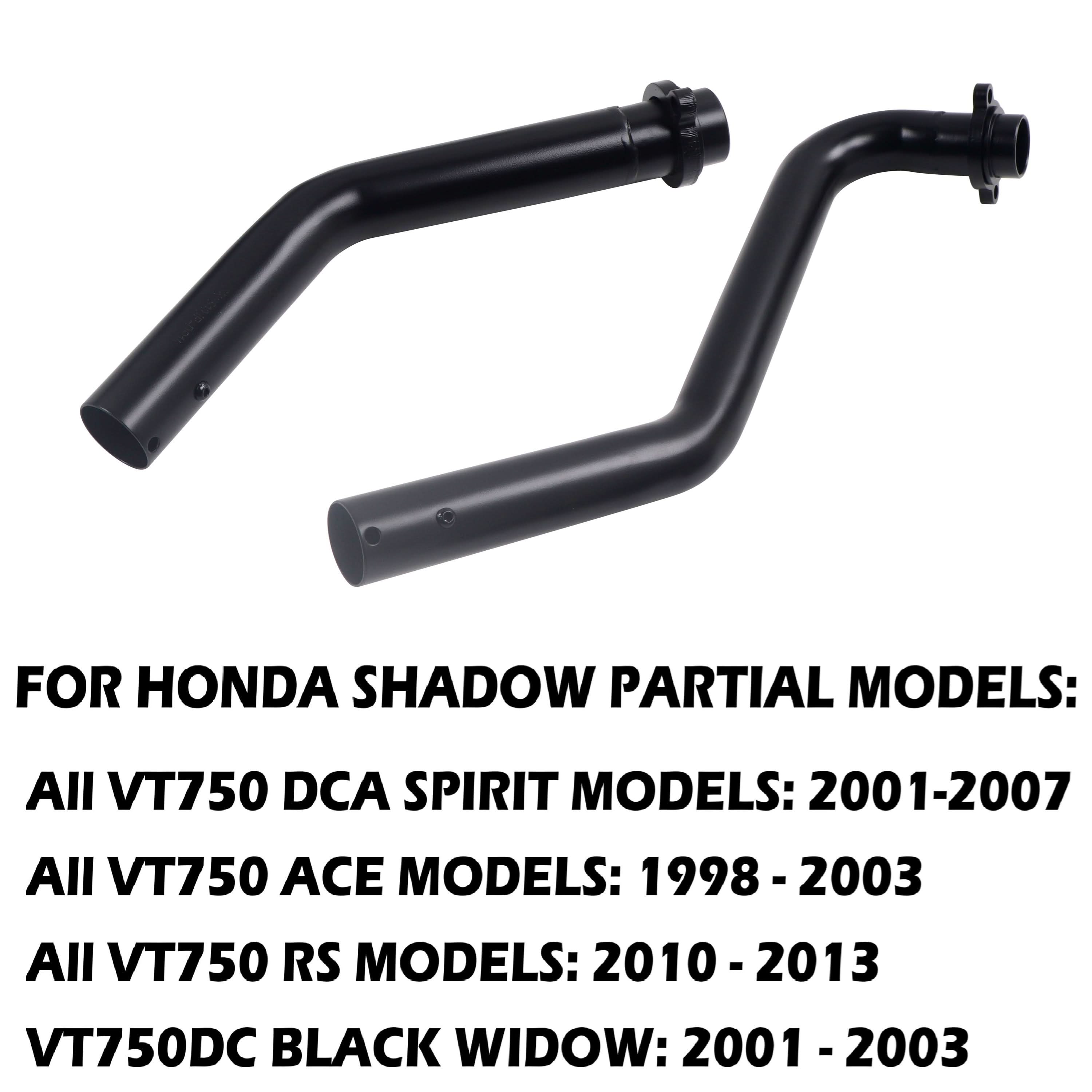 Drag Pipes Exhaust for Honda Shadow VT750 Spirit, ACE, RS, VT750DC, Deep Rumble & Matte Black Finish
