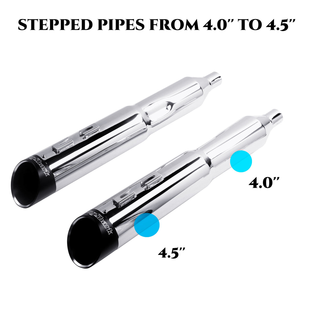 Stepped Slip-on Mufflers 4.5 inch for Harley Touring 1995-later - Ring Shark