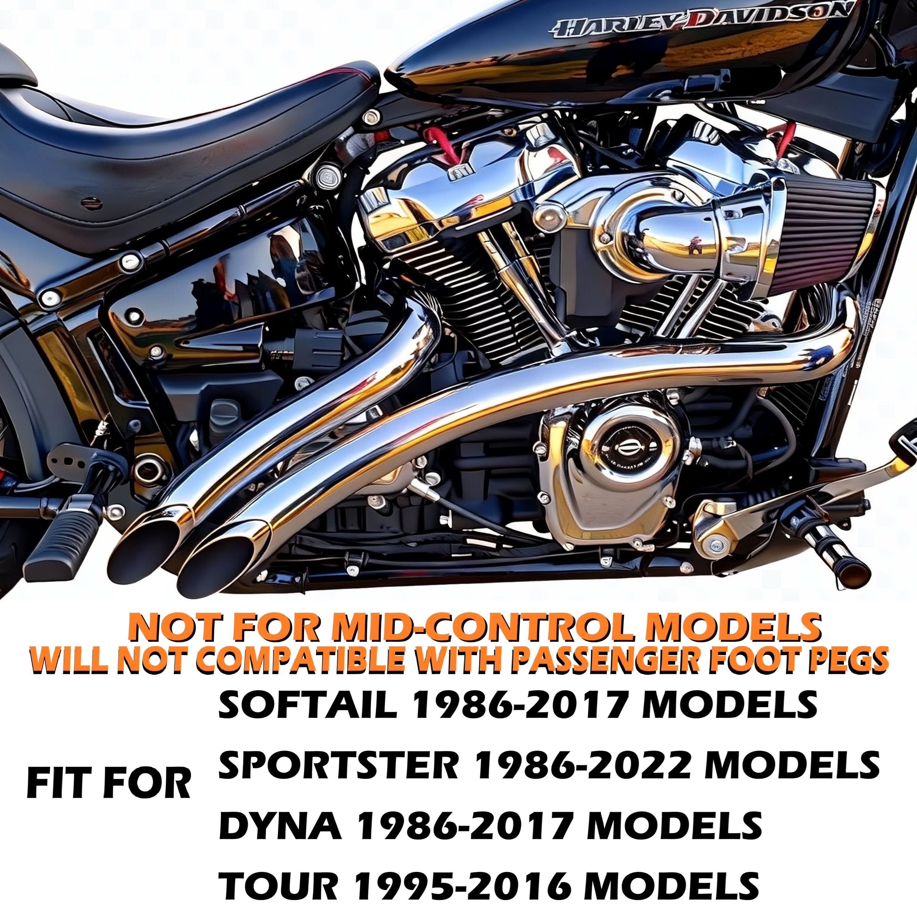 Powerful Sound 2 into 2 Premium Curved Radial Exhausts with Integrated Heat Shields – Built for Harley Performance