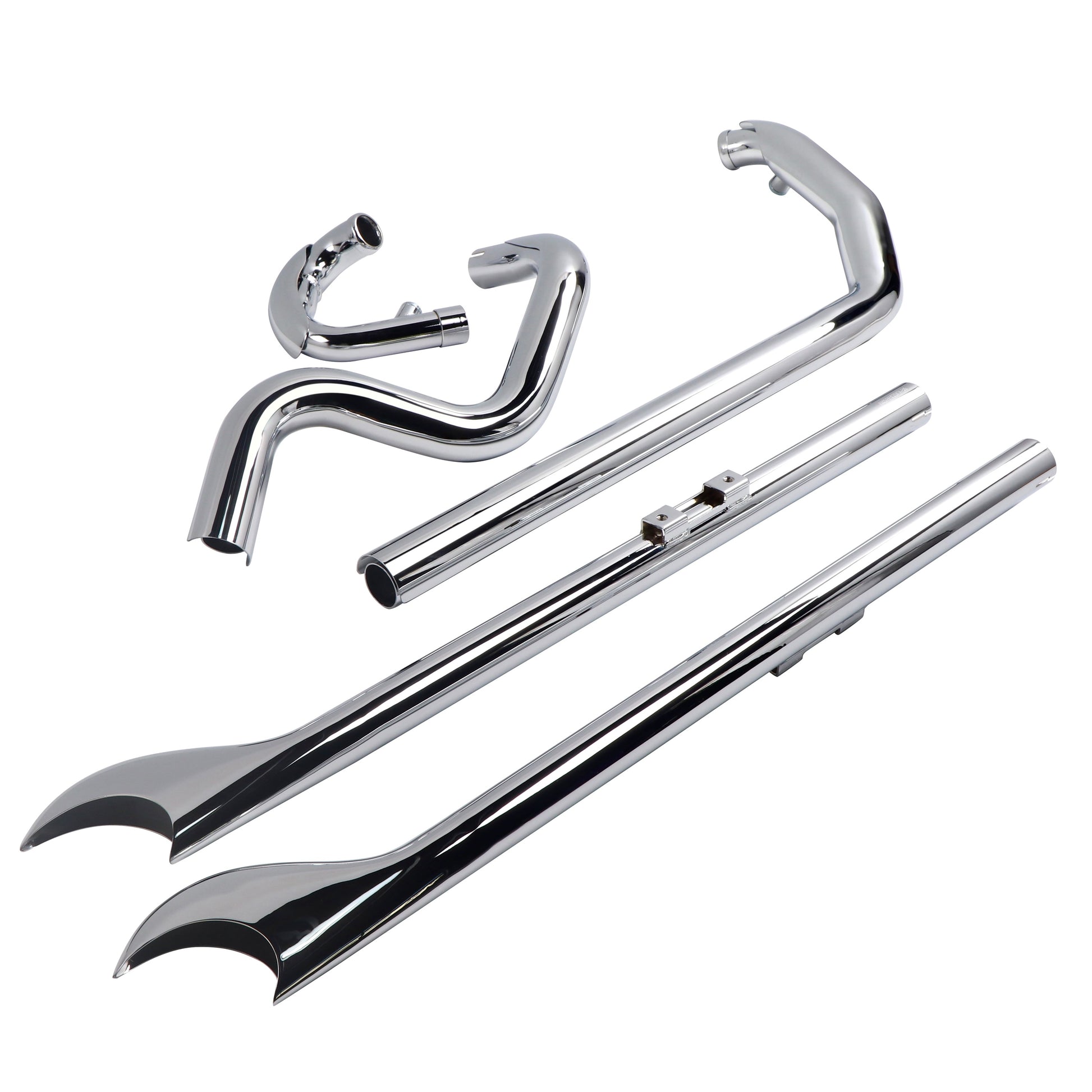 Cholo Classic Performance True Dual Exhaust Full System for Harley Softail 2000-2017 Models - Ring Shark