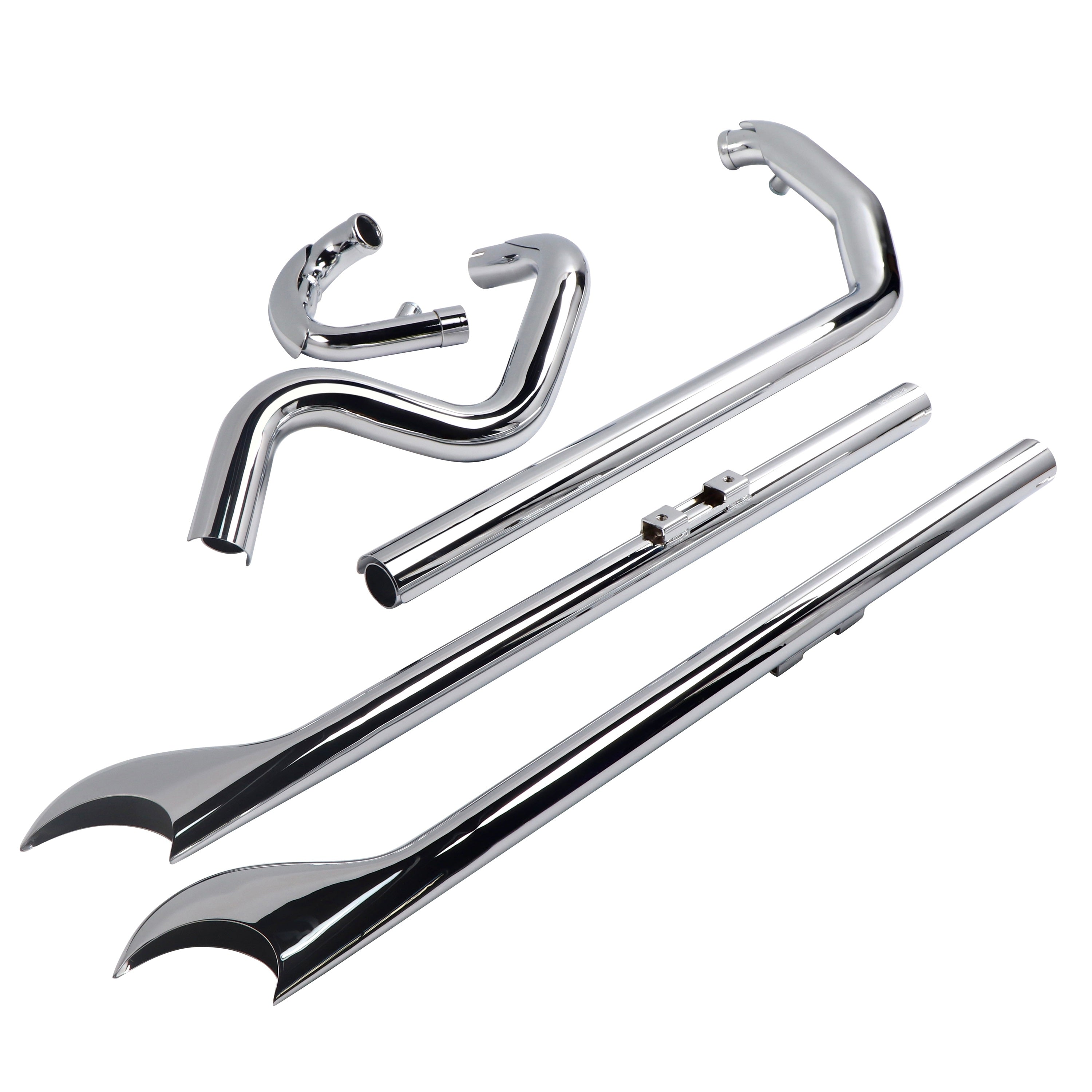 Cholo Classic Performance True Dual Exhaust Full System for Harley Softail 2000-2017 Models - Ring Shark