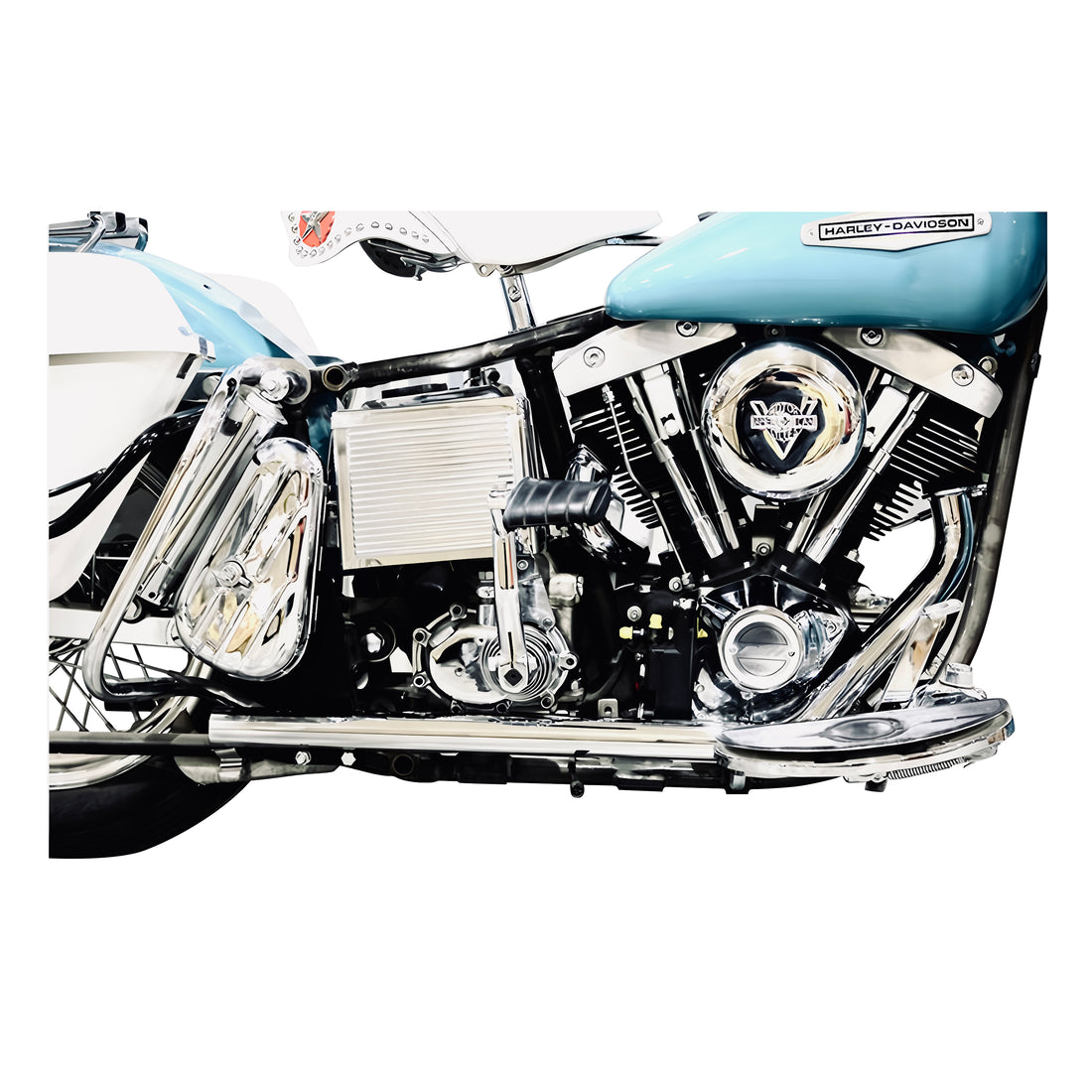 Cholo Classic Performance True Dual Exhaust Full System for Harley Softail 2000-2017 Models - Ring Shark