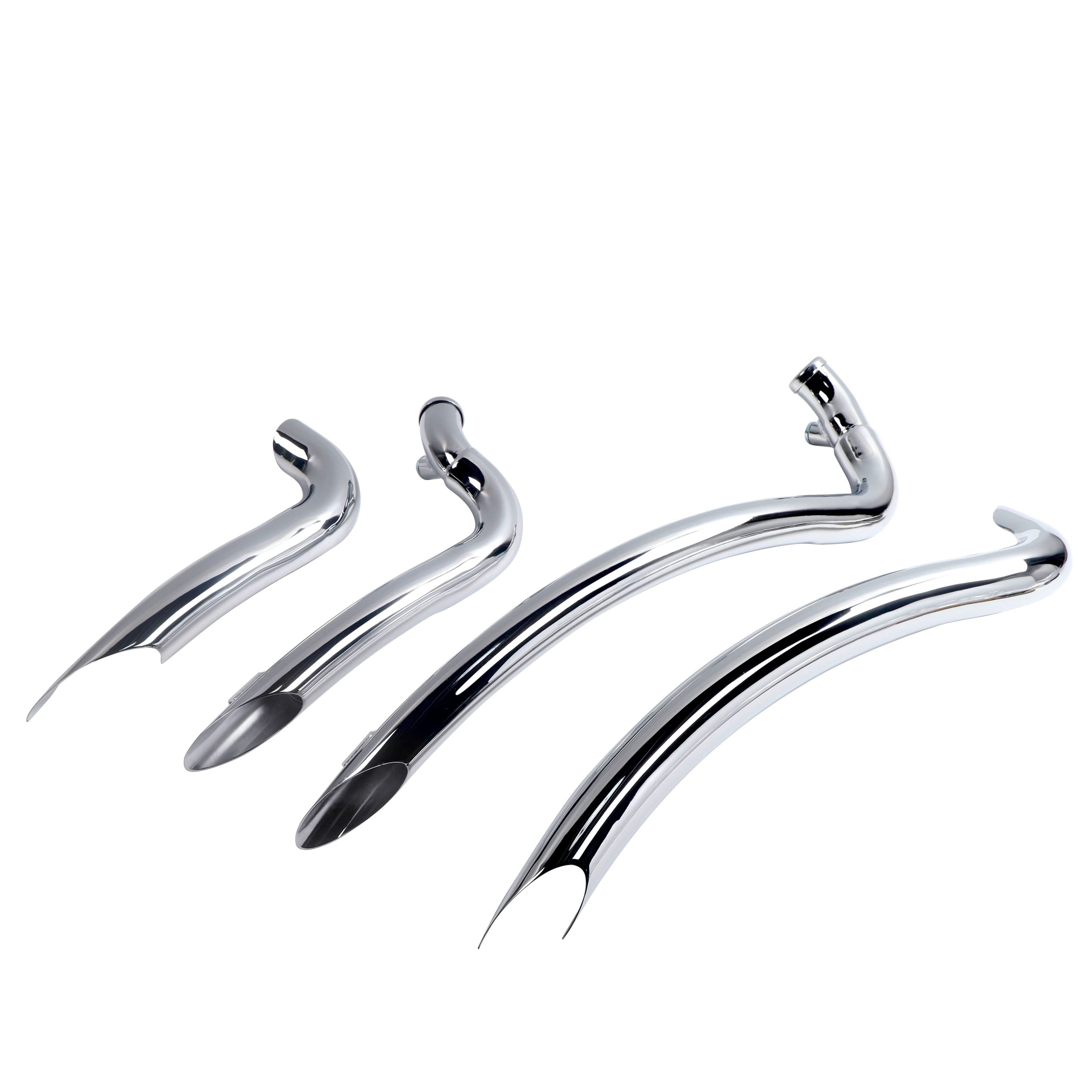 Powerful Sound 2 into 2 Premium Curved Radial Exhausts with Integrated Heat Shields – Built for Harley Performance