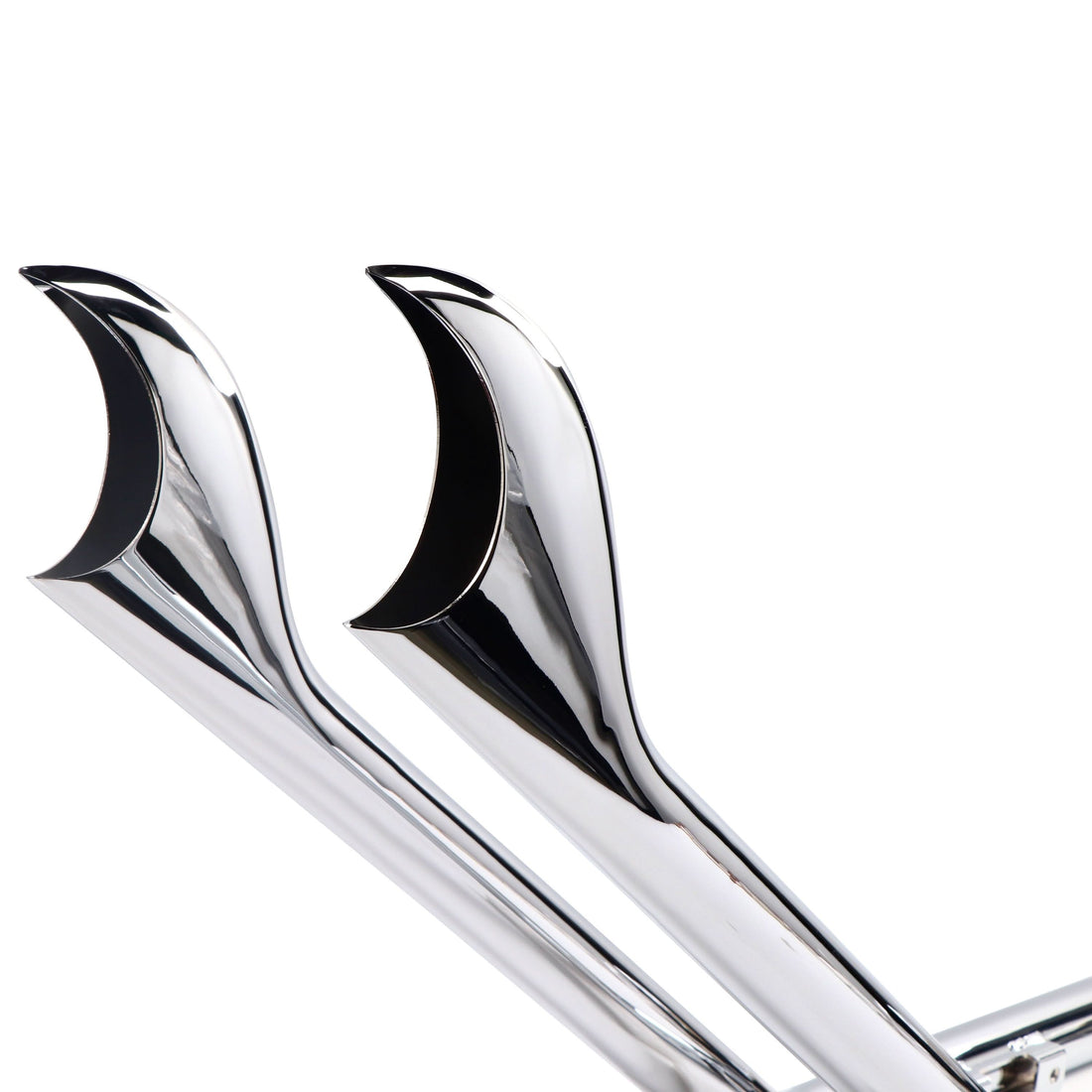 Unique Fishtail Cholo Style Upswept Extension Pipes for Harley Softail 2000-2017 Models WIth 1.75'' True Dual Exhaust Head Pipes, Elegant Classic Style