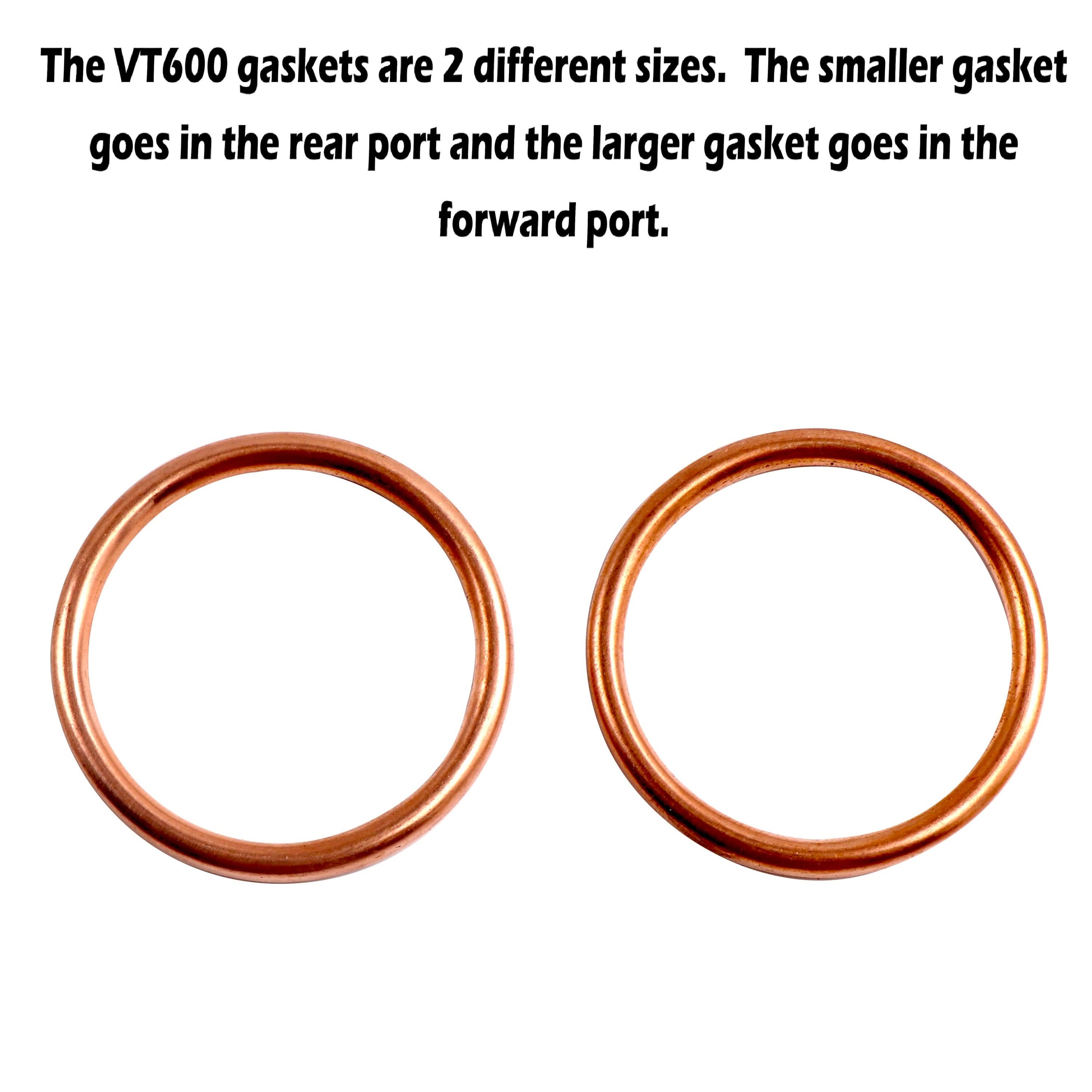 OEM Style Replacement Copper Exhaust Gasket for Honda VT600 Models, No Leaking - Ring Shark