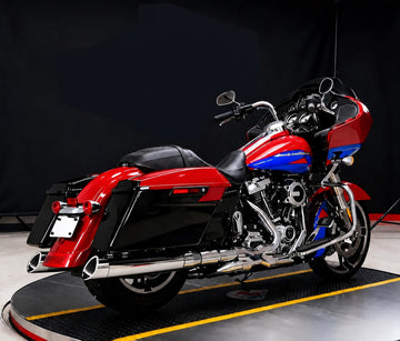 Ring Shark True Dual Exhaust system for Harley Touring 1995-2016 Chrome Power Header Pipes with Slip on Mufflers