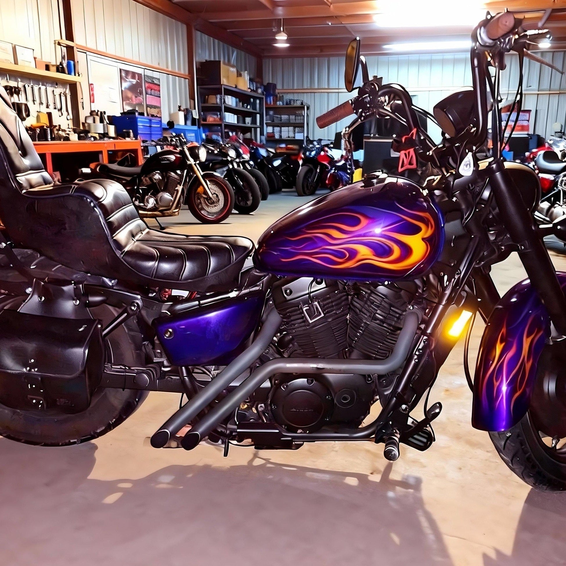 Drag Exhaust for VT1100 Honda Shadow 1997-2007 Exhaust Pipes Rumble Tone