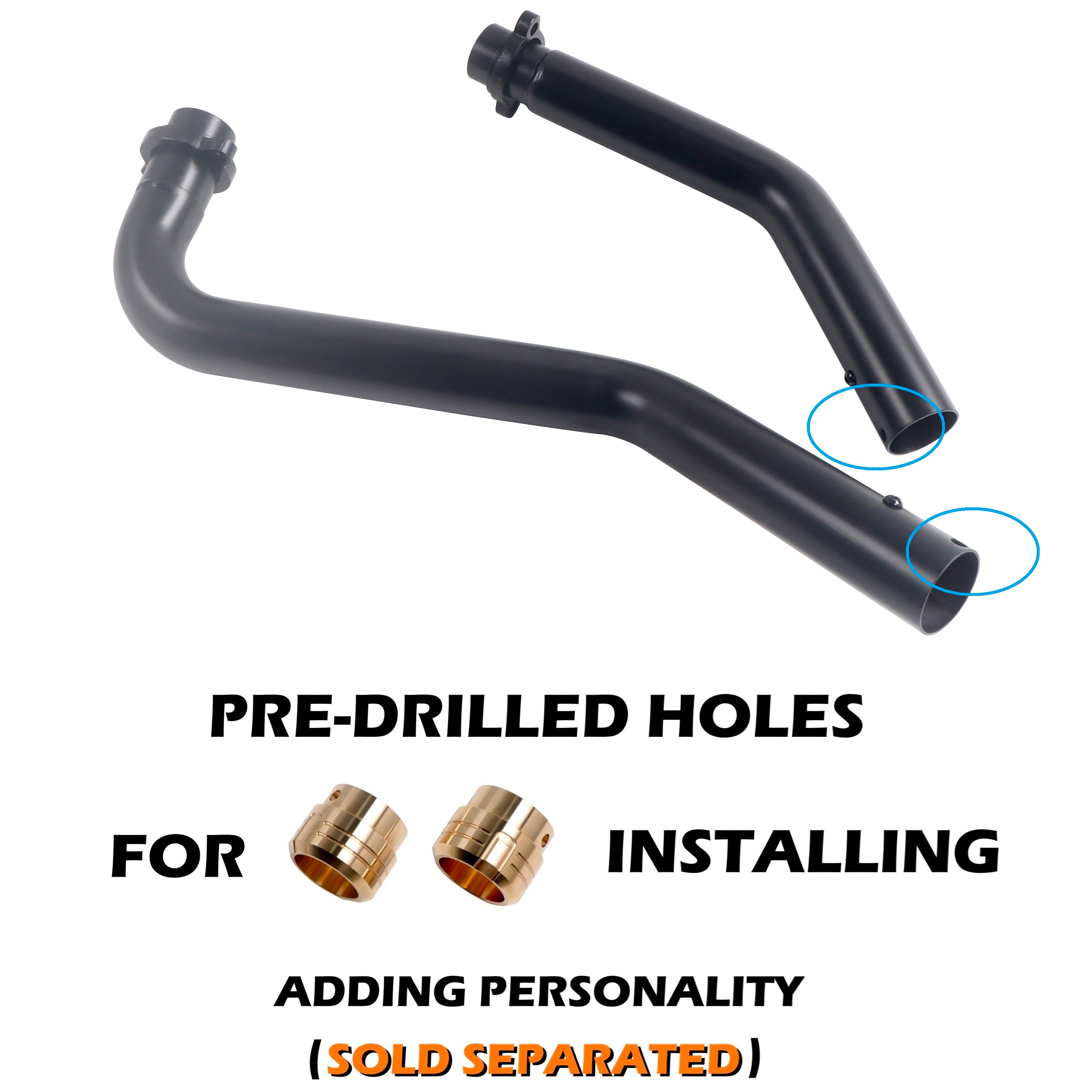 Baffled Drag Pipes for Honda Shadow VT600, Shadow VLX 600, Steed Models 1988-2007