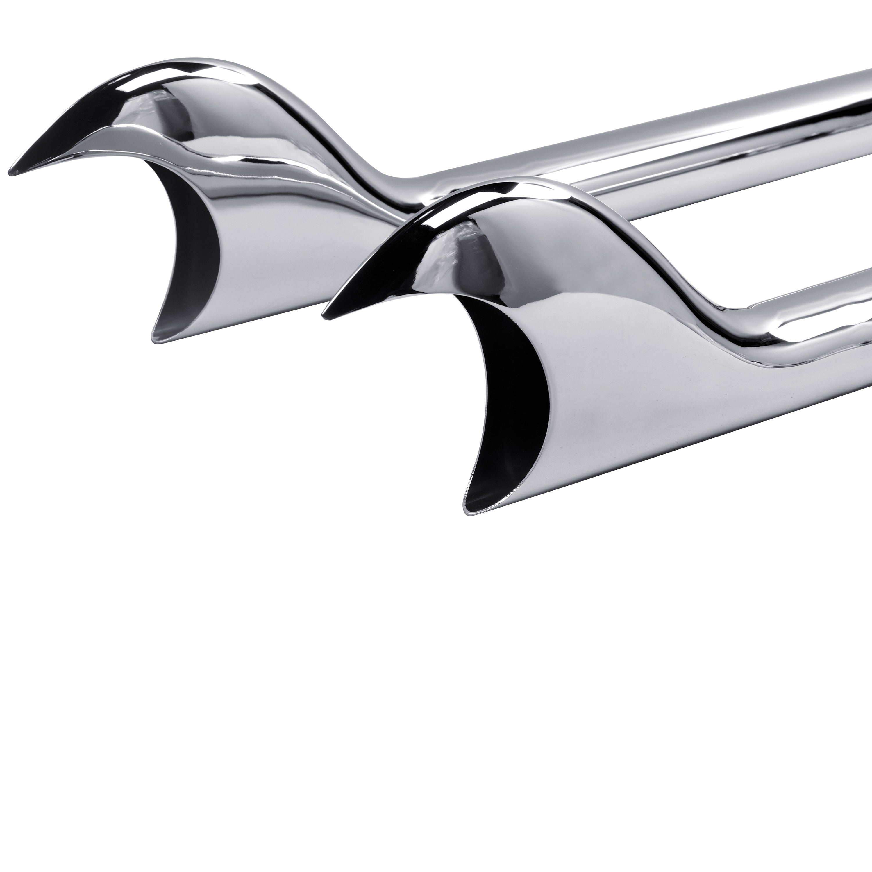 Cholo Fishtail Extension Pipes for Harley Softail 2000-2017 Models for 1.75'' True Dual Head Pipes - Ring Shark