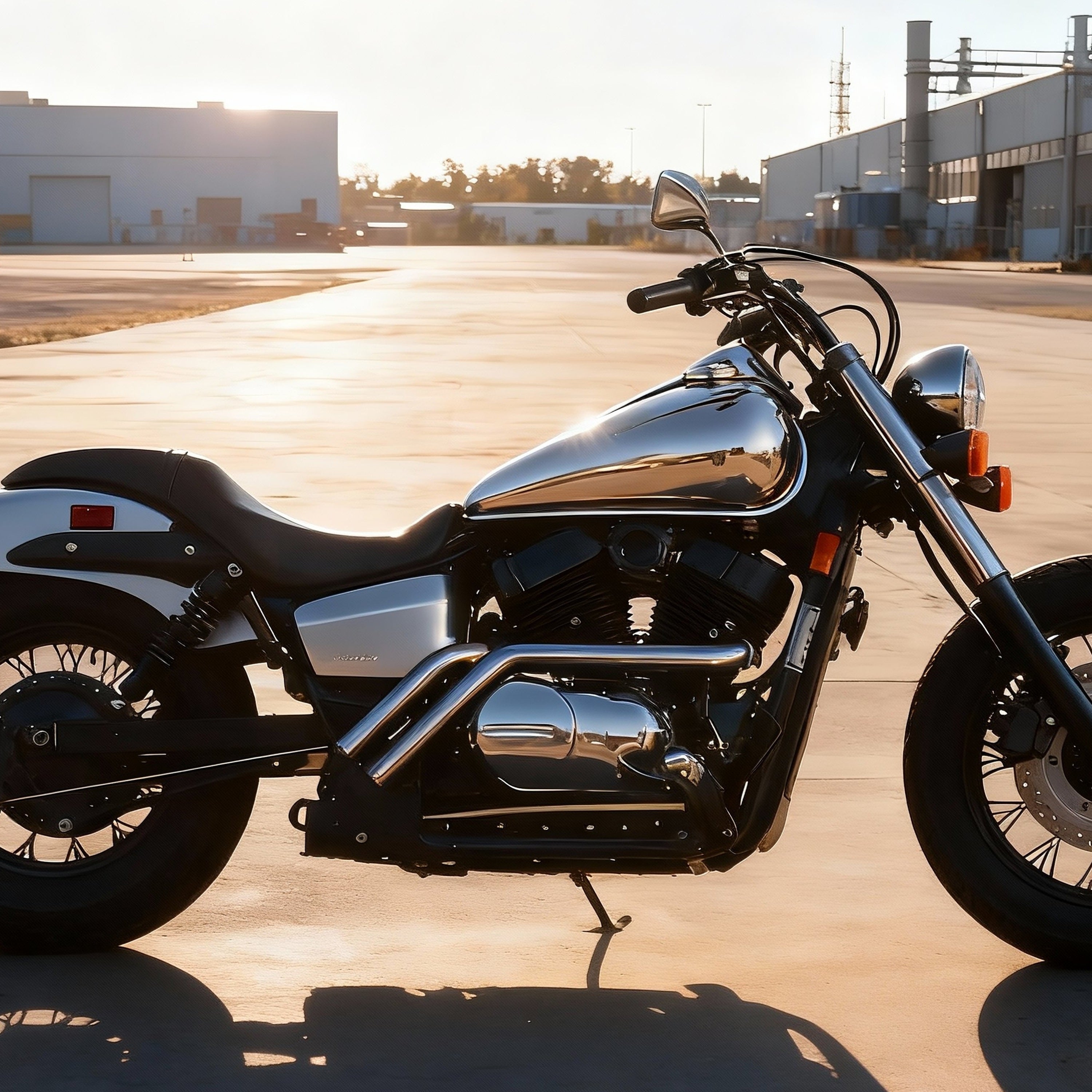 Rumble Tone Chrome Drag Exhaust for Honda VT750 Aero & Phantom, Fits Spirit VT750 & Honda Shadow VT400 Deep Sound & Polished Finish