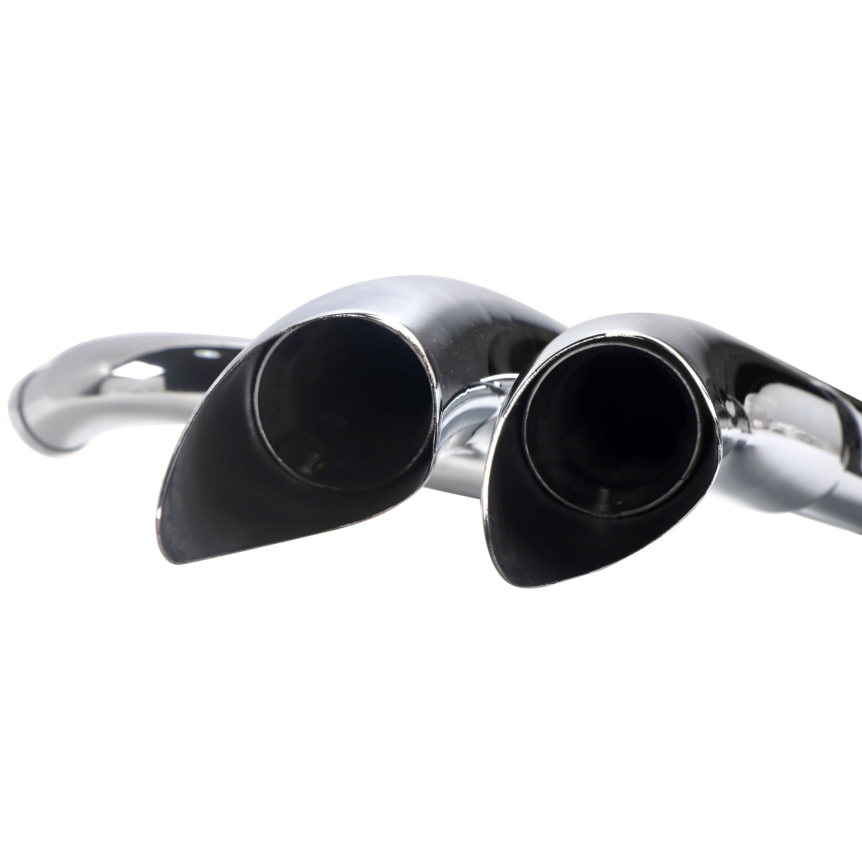 Bad Ass Style Stepped 2-Into-2 Exhaust For Harley Dyna 2006-2017 Models, Performance Great With Full Coverage Heat Shield - Ring Shark