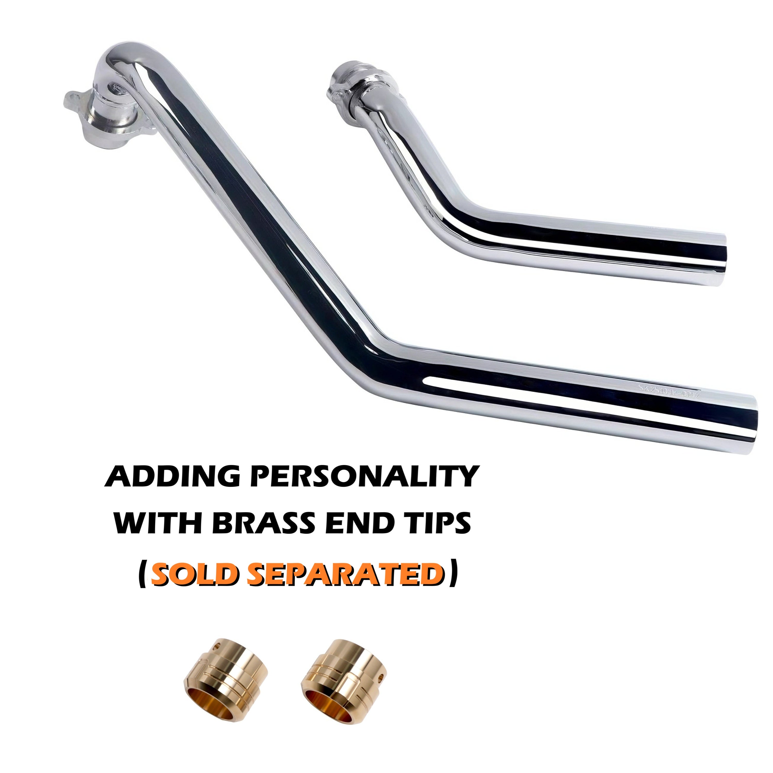 Rumble Tone Chrome Drag Exhaust for Honda VT750 Aero & Phantom, Fits Spirit VT750 & Honda Shadow VT400 Deep Sound & Polished Finish