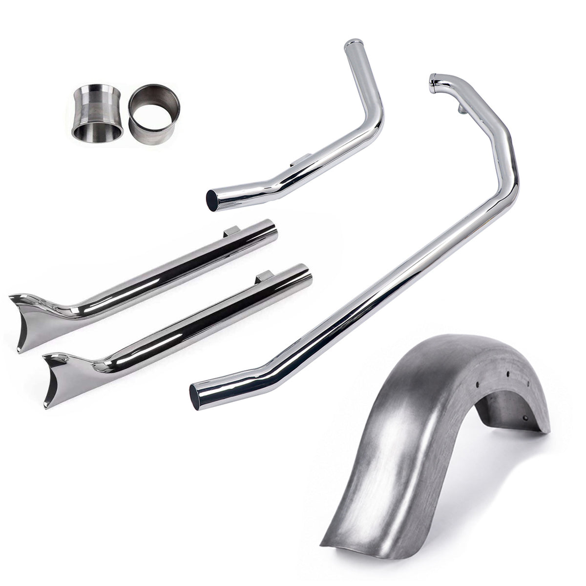 Fishtail Trumpet Cocktail Fishtail Upsweeps for 1986-2017 Narrow Tire Harley Softail Exhaust Pipes