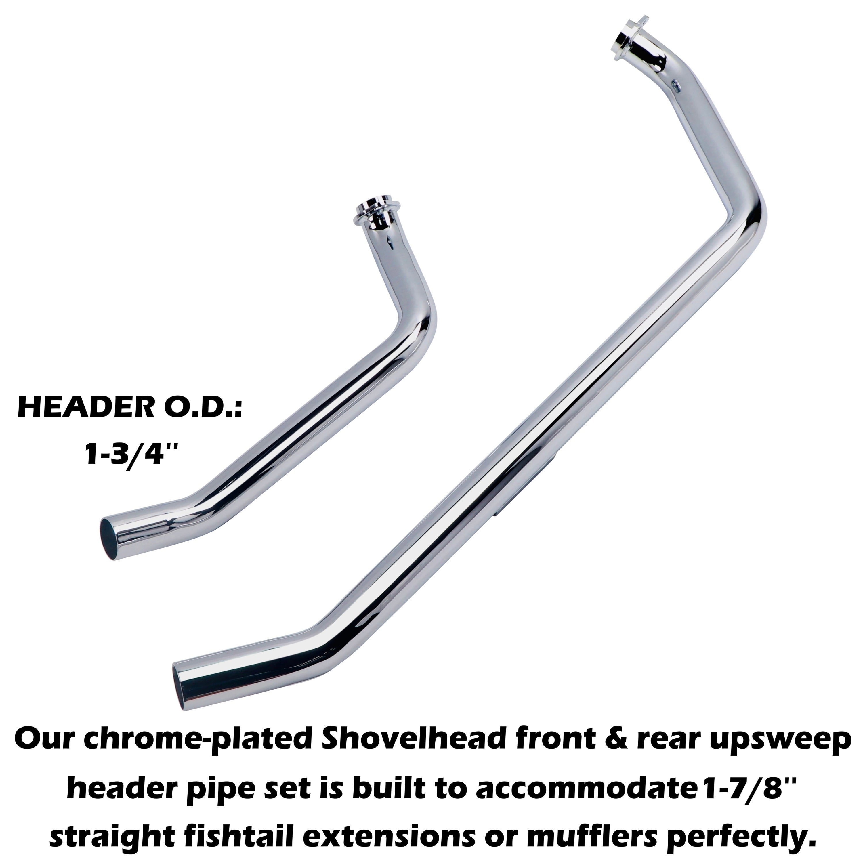 Upswept-exhaust Headers for Harley Shovelhead Exhaust Pipes 1970-1984 Custom