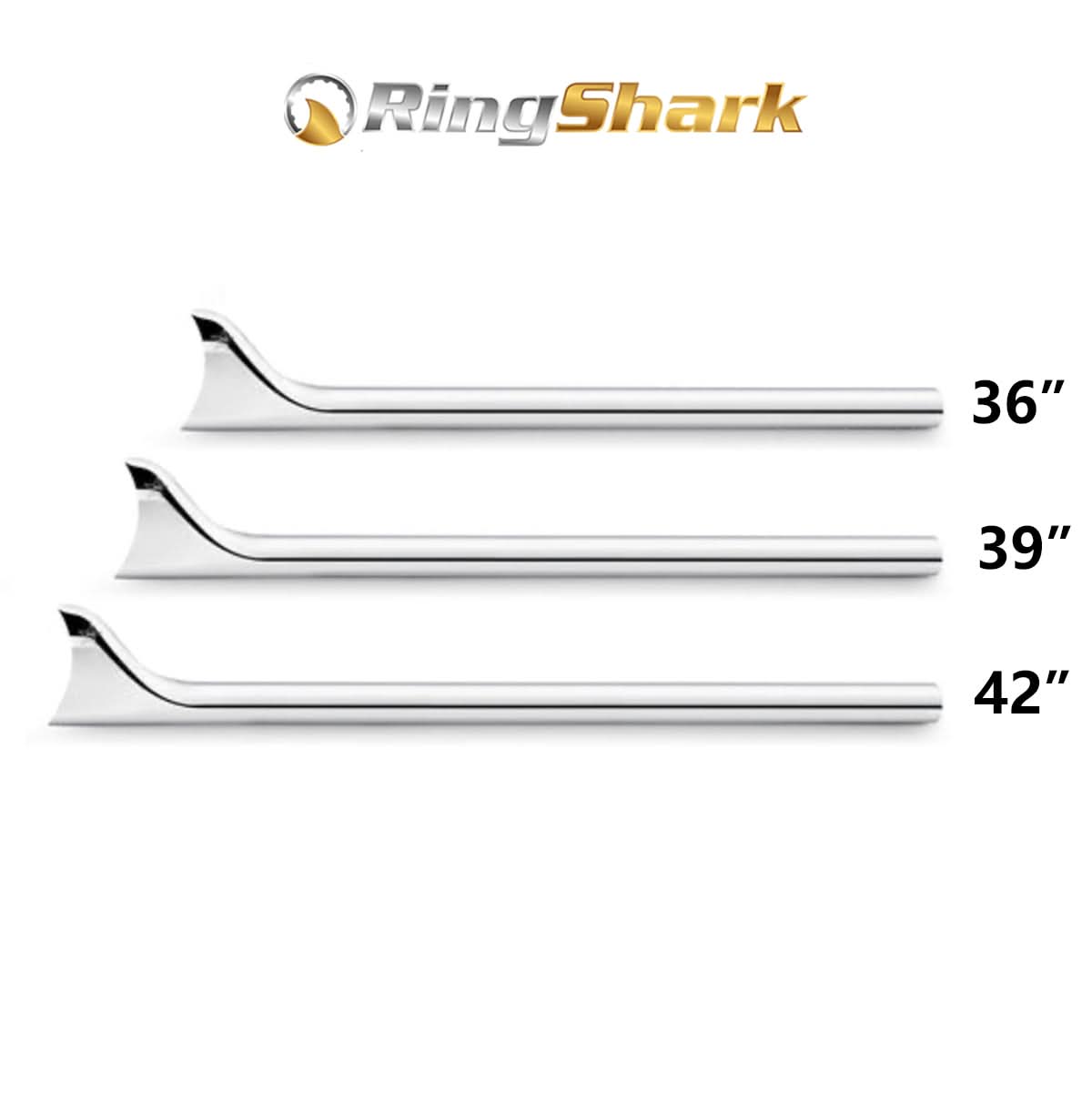 Ring Shark True Dual 1 7/8" Fishtail Exhaust W/O Baffles Cholo Full System Softail Performance for Harley Softail 2000-2017 Models Upswept Fishtails