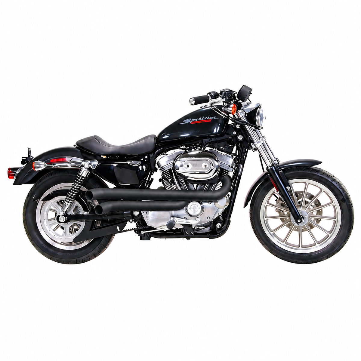 Aggressive Sportster Drag Pipes Black Set for Harley Sportster Exhaust Pipes Update 2004-2022 CERAKOTE Ceramic Coating
