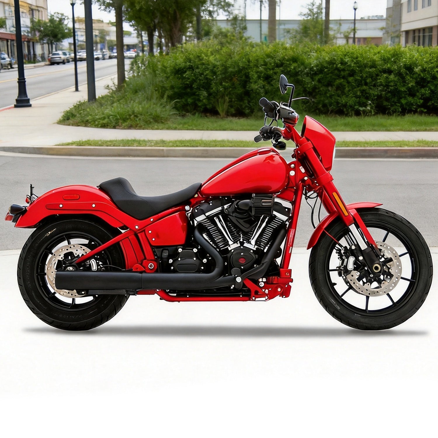 4.0" Slip-On Muffler Matt Black For Harley Softail 2025 Heritage Low Rider Street Bob