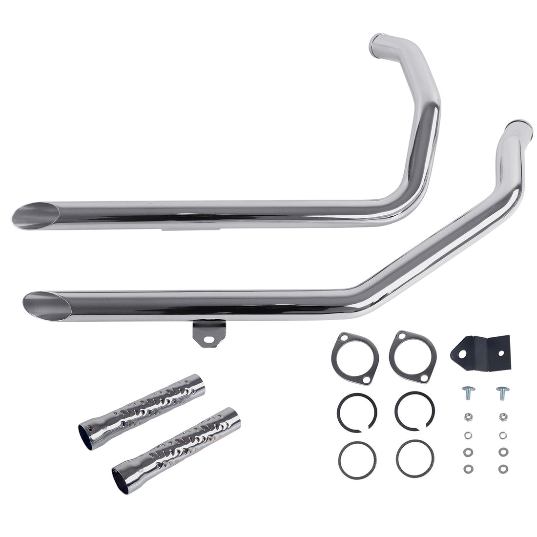 LAF Drag Pipes for 1986-2003 Rigid Frame Sportster Harley Exhaust - Ring Shark