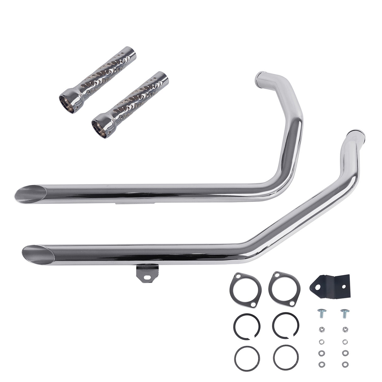 LAF Drag Pipes for 1986-2003 Rigid Frame Sportster Harley Exhaust - Ring Shark