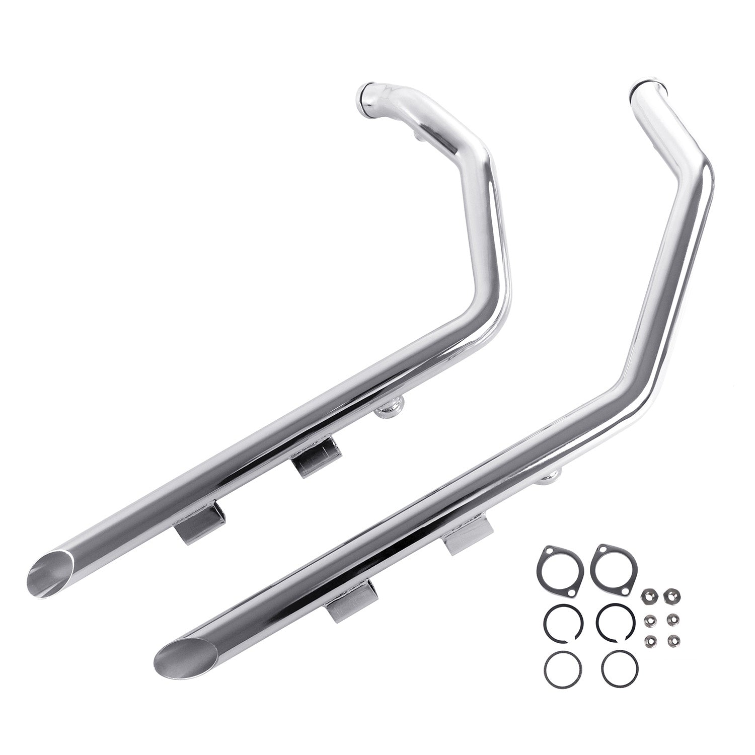 Aggressive Tone Drag Pipe Exhaust for Harley Sportster 2004-2013 Models - Ring Shark