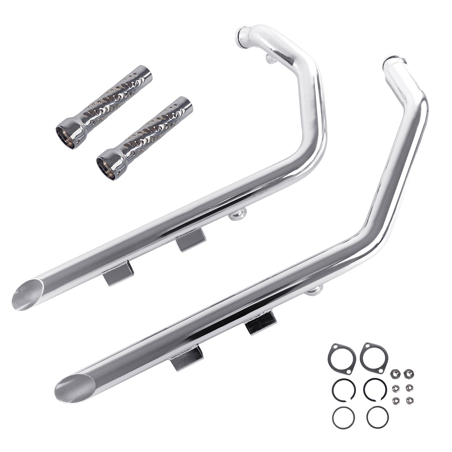 Aggressive Tone Drag Pipe Exhaust for Harley Sportster 2004-2013 Models - Ring Shark