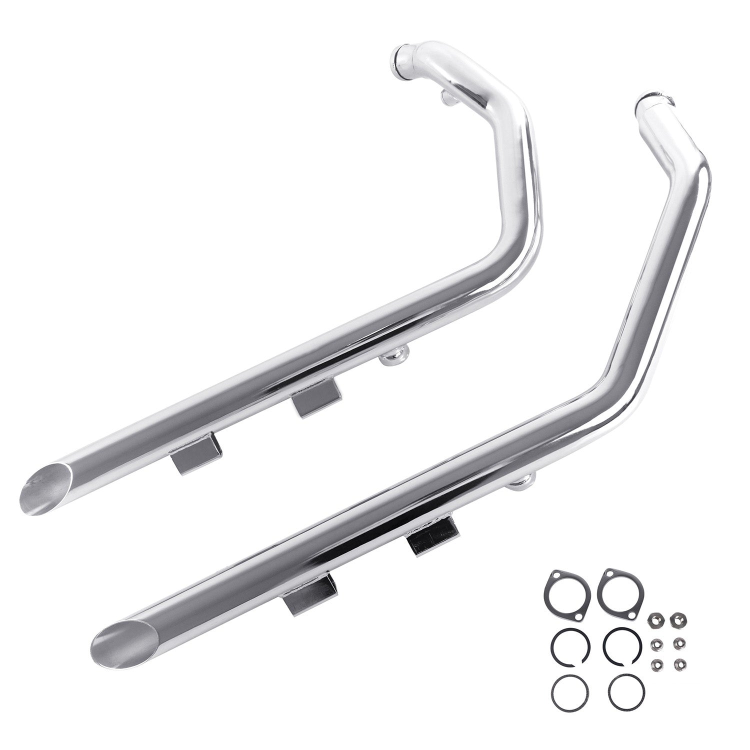 Aggressive Tone Drag Pipe Exhaust for Harley Sportster 2004-2013 Models - Ring Shark