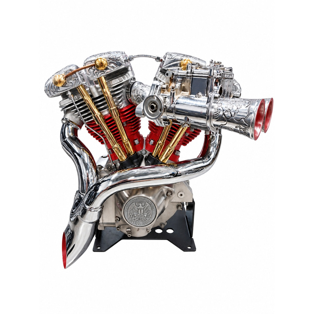 Drag Pipes for Harley Shovelhead 2 into 1 Exhaust 1970-1984 Models Upgrading