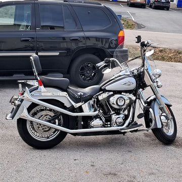 Fishtail Upsweeps for 86-17 Narrow Tire Harley Softail Exhaust Pipes Upgrading - Ring Shark