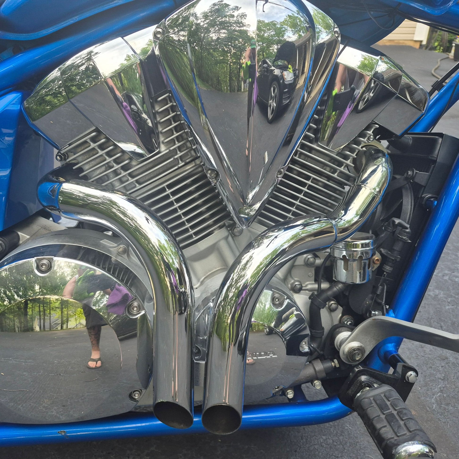 LAF Drag Pipes for Honda VT1300 Fury, Sabre, Stateline & Interstate (2010-2024) - Ring Shark