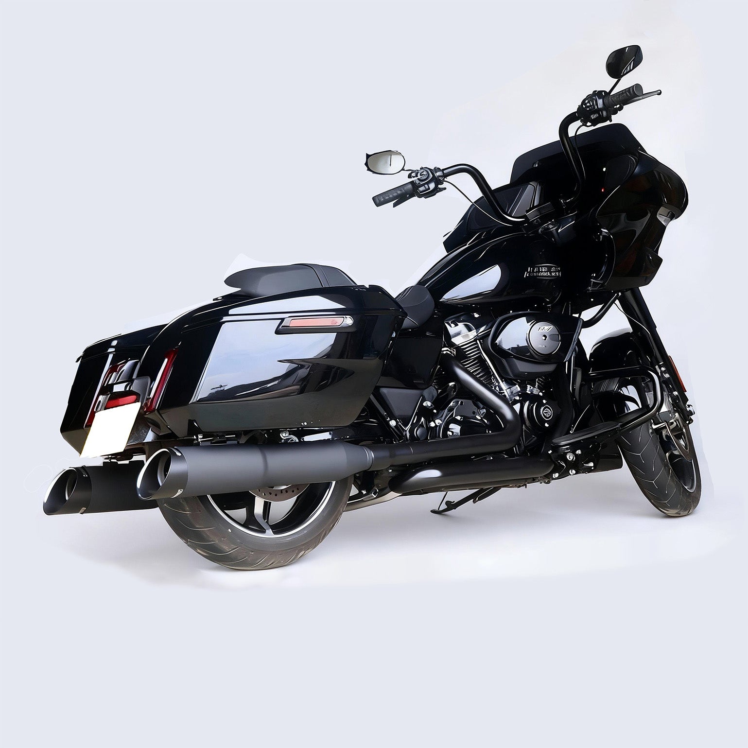 Muscle Stepped 5.0" Ceramic Matte Black Slip-On Mufflers For Harley Touring 2017-Later BACK BACK ORDER