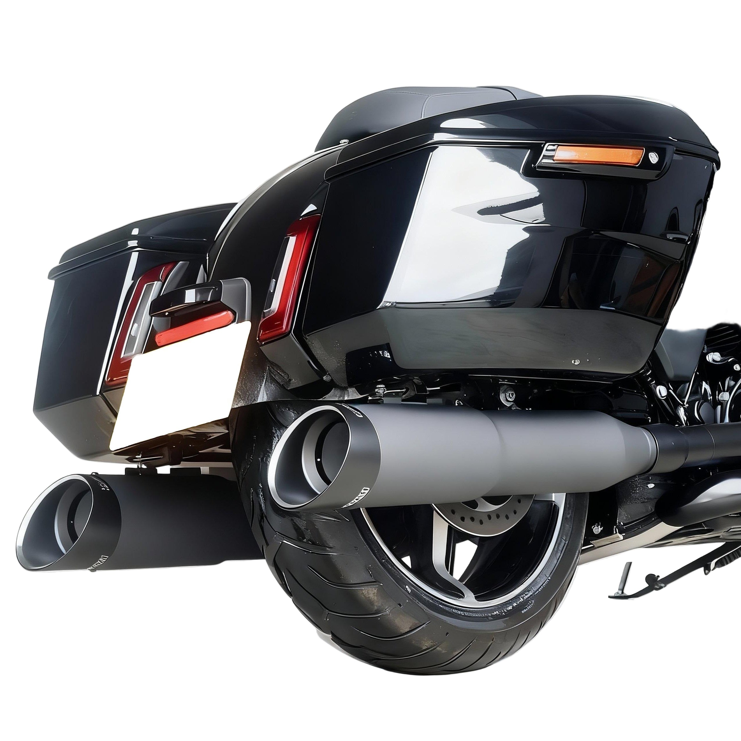 Muscle Stepped 5.0" Ceramic Matte Black Slip-On Mufflers For Harley Touring 2017-Later BACK BACK ORDER