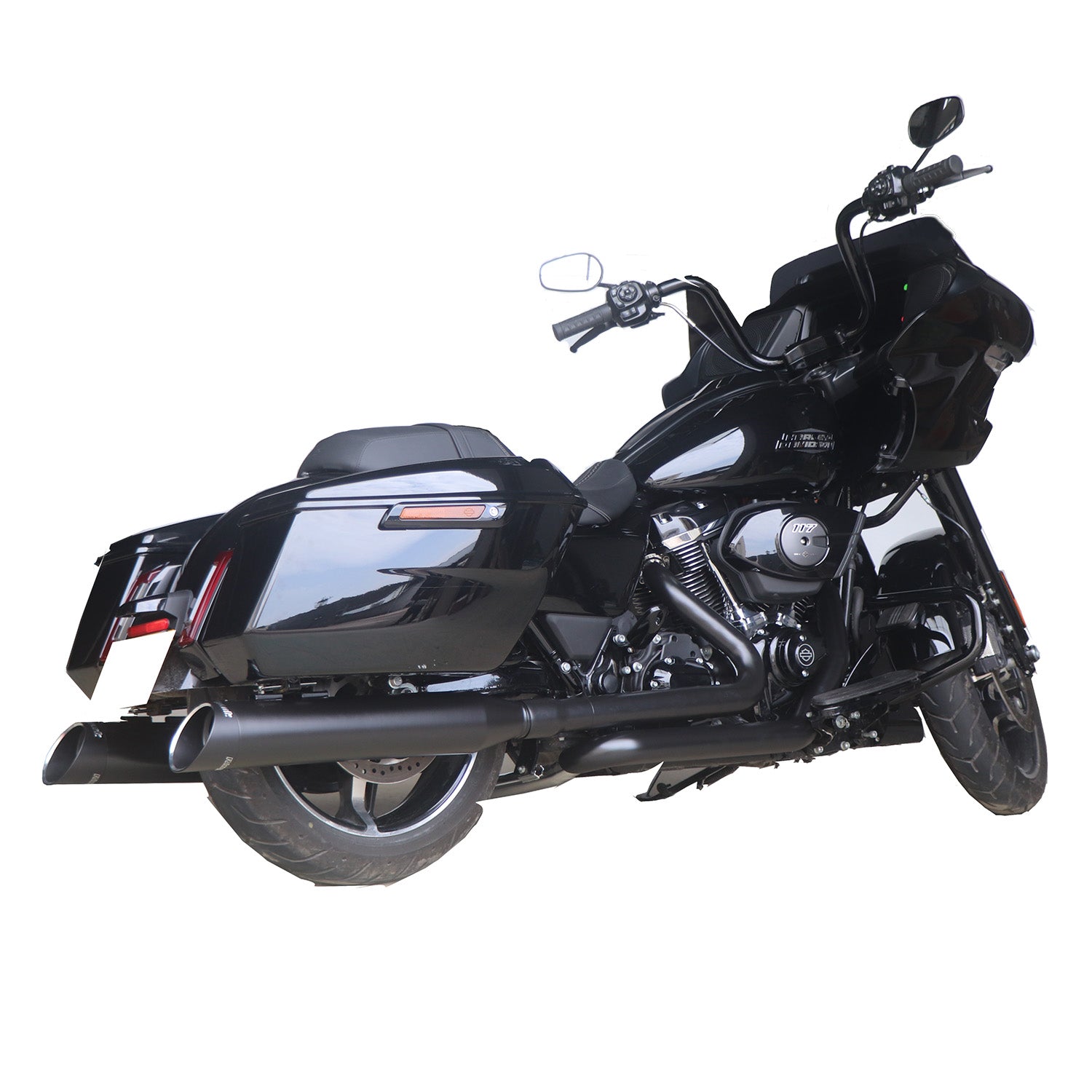 Stepped Ceramic 4.5" Matte Black Slip-On Mufflers For Harley Touring 1995-later