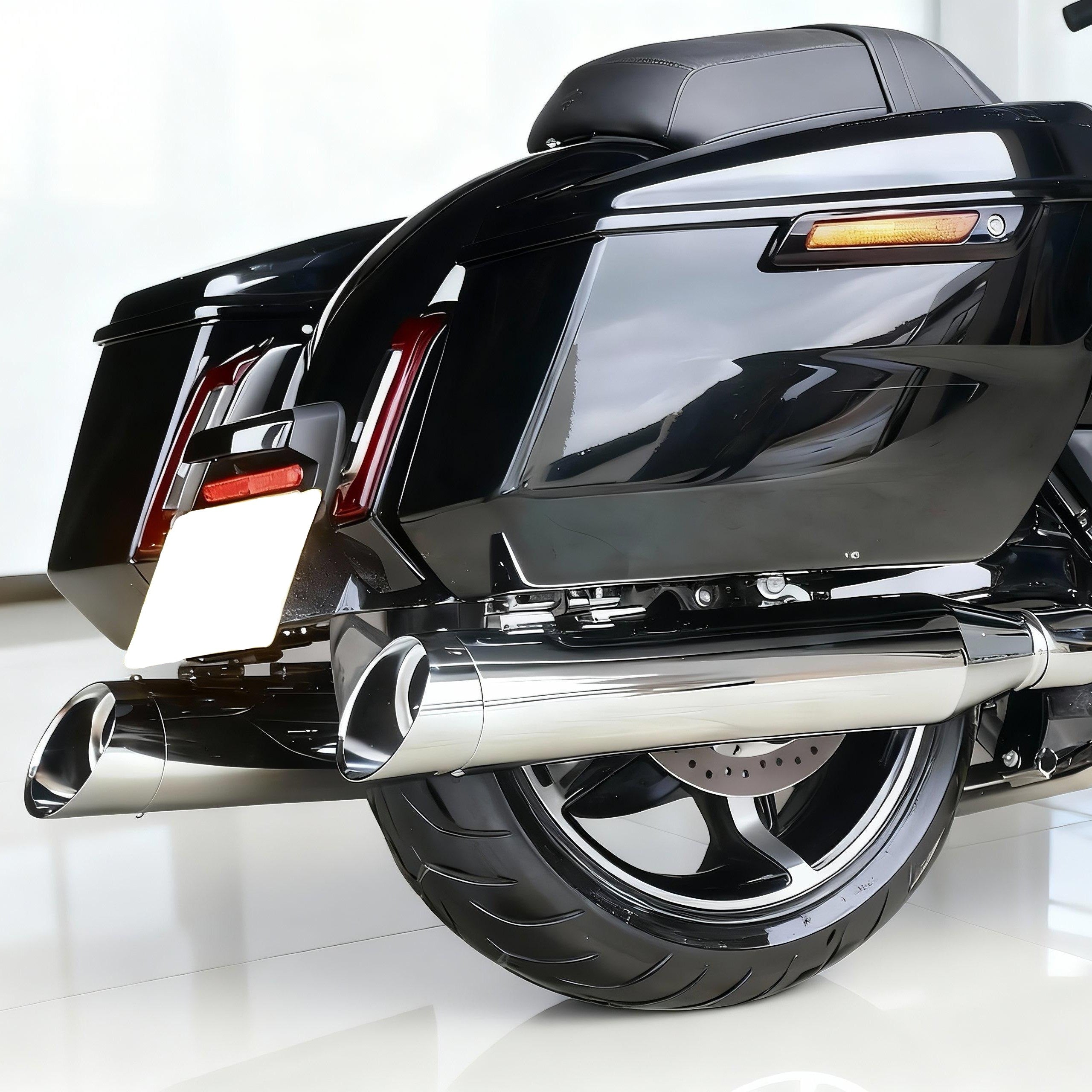 Muscle Stepped Slip-on Mufflers 5 inch for Harley Touring 1995-later