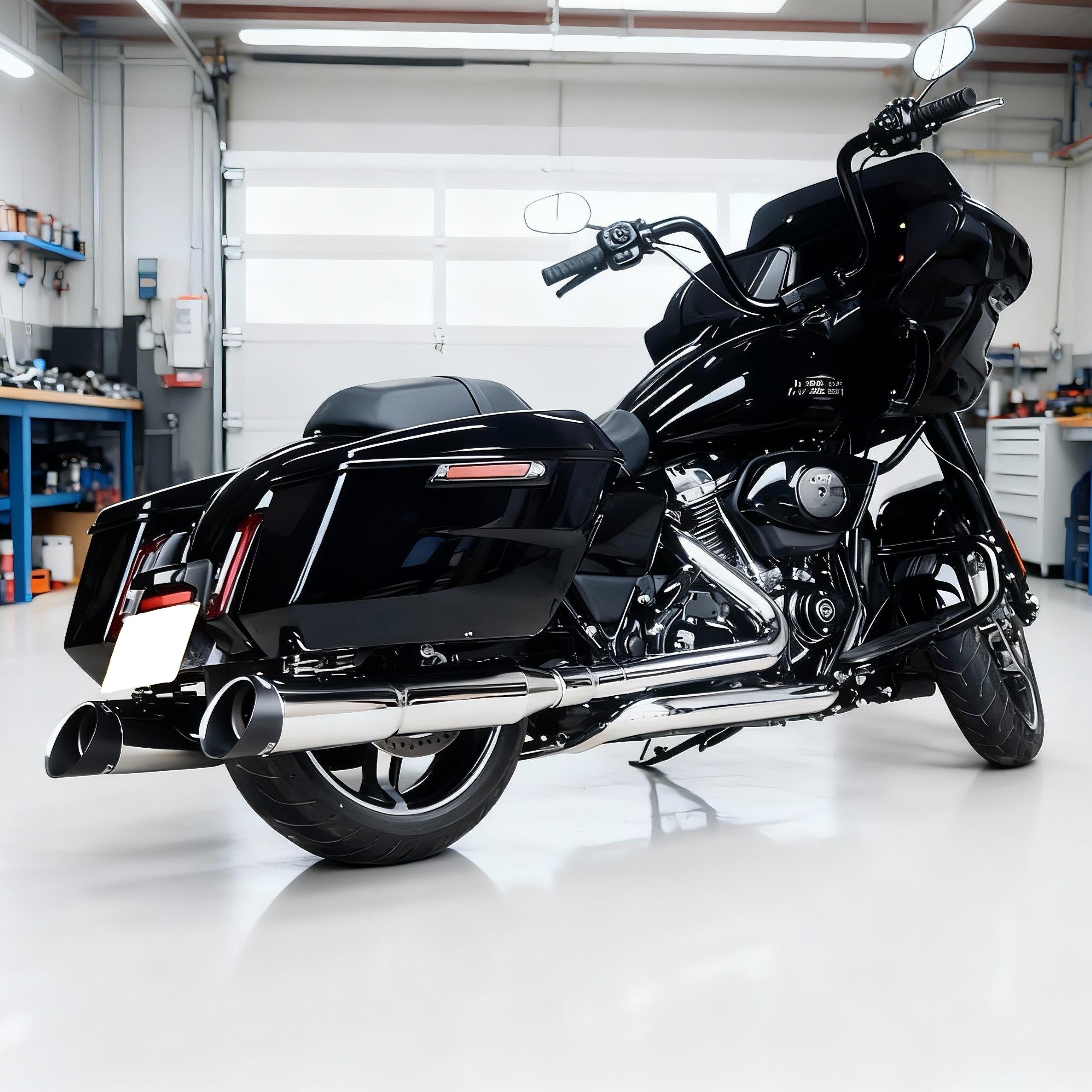 Muscle Stepped Slip-on Mufflers 5 inch for Harley Touring 1995-later