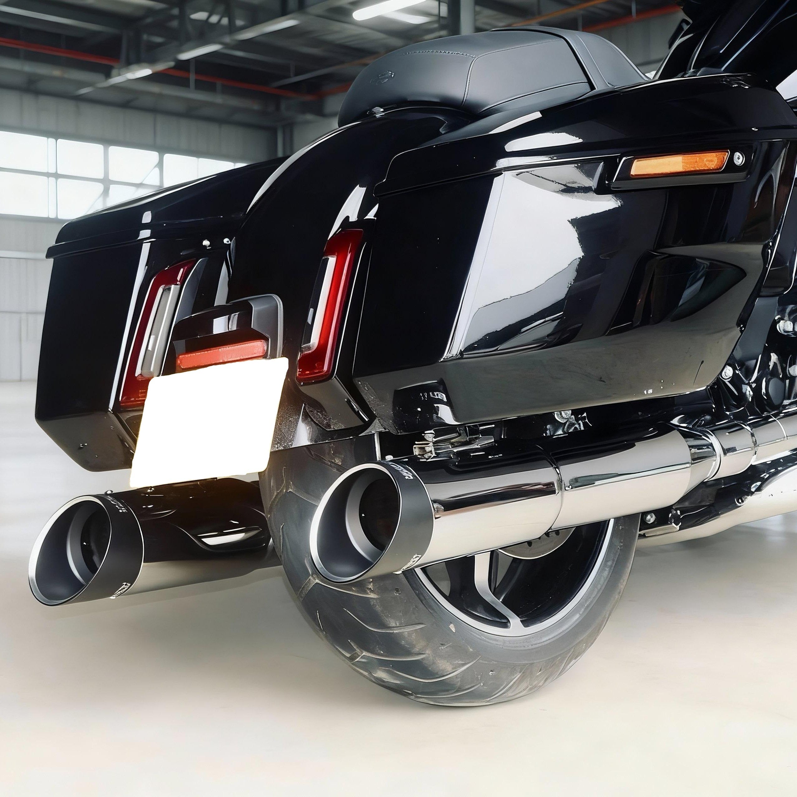 Muscle Stepped Slip-on Mufflers 5 inch for Harley Touring 1995-later